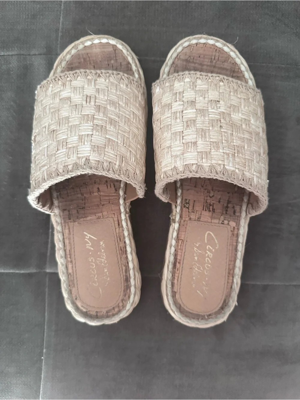 Circus NY by Sam Edelman Wallis Raffia Braided Platform Slide Sandals